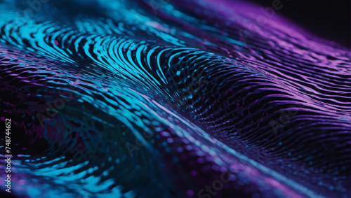 Deep purple and electric blue holographic gradient neon wave with liquid ripples.