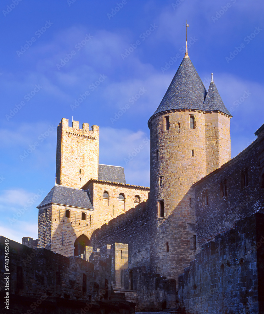 Walls around Carcassonne – Cite de Carcassonne, France, UNESCO World Heritage site