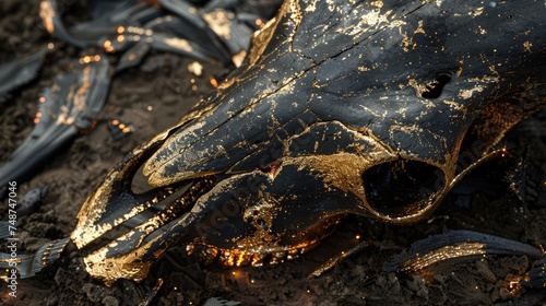 Animal skull (black and gold)