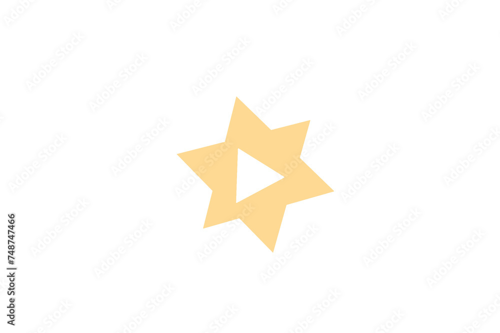 play icon, visual resource, star, white and yellow play icon, visual resource, star, white and yellow