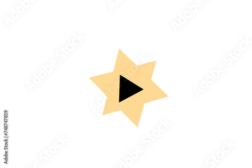 Free Download play icon, visual resource, star, black and yellow - GFXLoad