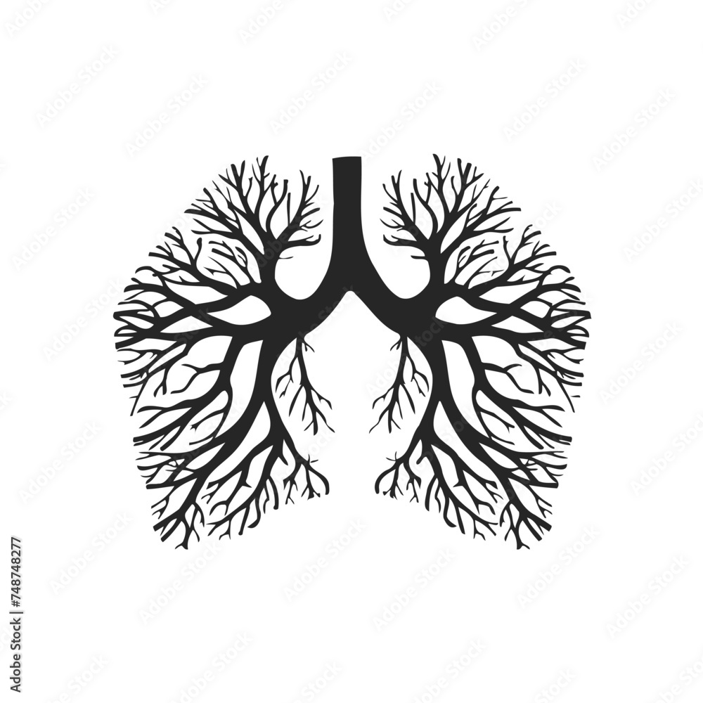 Human lungs icon on white background. Vector illustration design. Stock ...