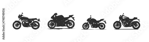 Motorcycle silhouette icon set. Vector illustration design. photo