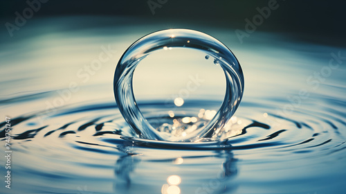 A watery infinity symbol with surrounding bubbles,surreal, magical, ethereal, dreamy, aquatic life, 
