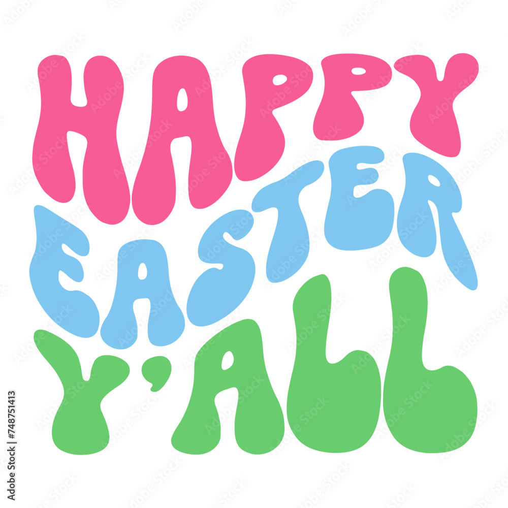 Happy Easter Y'all Retro SVG
