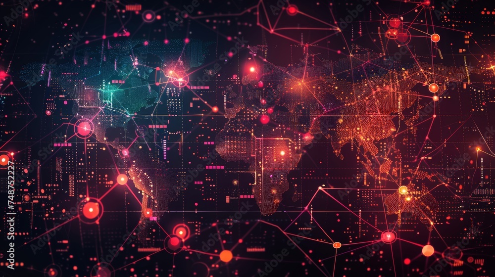A map with a blockchain pattern, charting a course to sustainable investments. A map with a blockchain pattern, charting a course to sustainable investments.