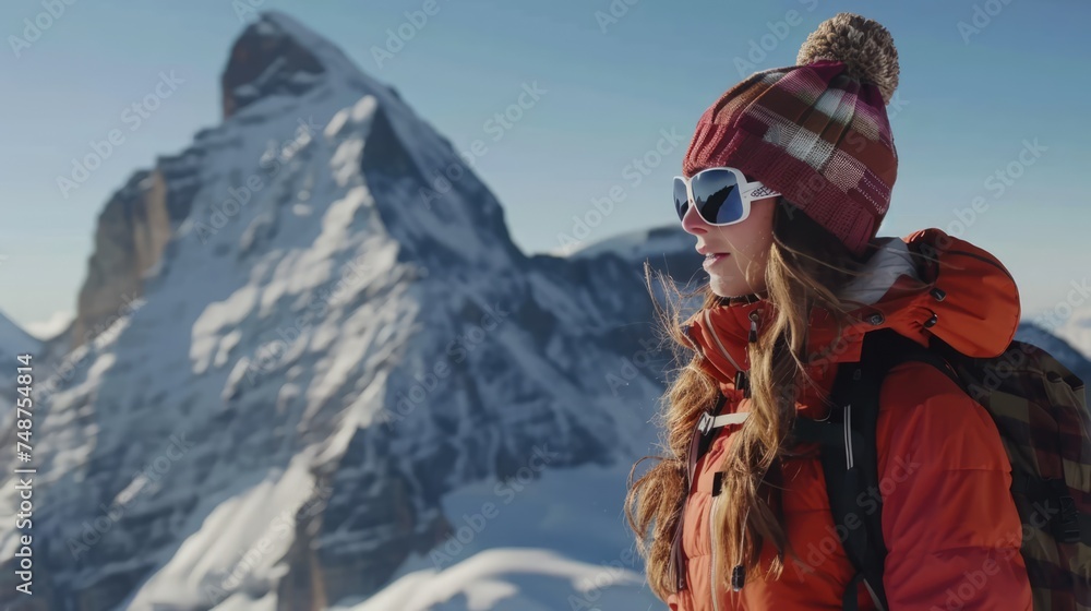 Woman skiing / hiking