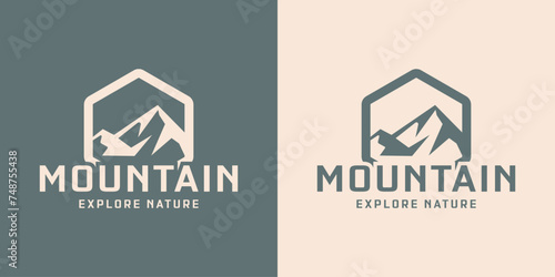 mountain silhouette vintage logo design