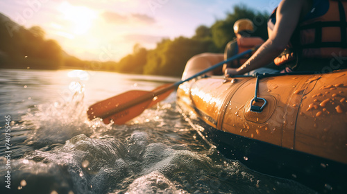 People rafting sport background concept photo