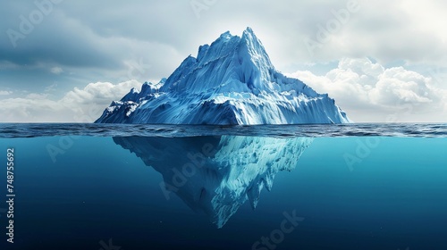 An iceberg with visible and hidden layers, depicting the surface and depth of crypto regulations.