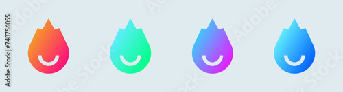 Trend solid icon in gradient colors. Fire signs vector illustration.