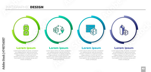 Set Video graphic card, Ethereum exchange NFT, blockchain technology and Digital crypto art. Business infographic template. Vector