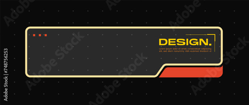 Futuristic element with retro color vector illustration. Vintage lower third video overlay.