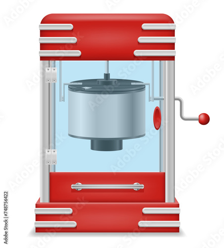 popcorn making machine sweet snack vector illustration