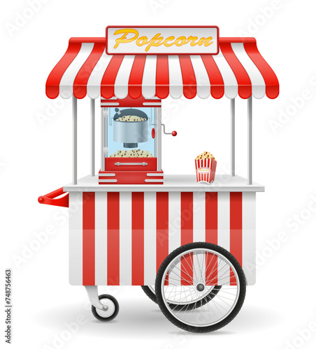 popcorn making machine sweet snack vector illustration