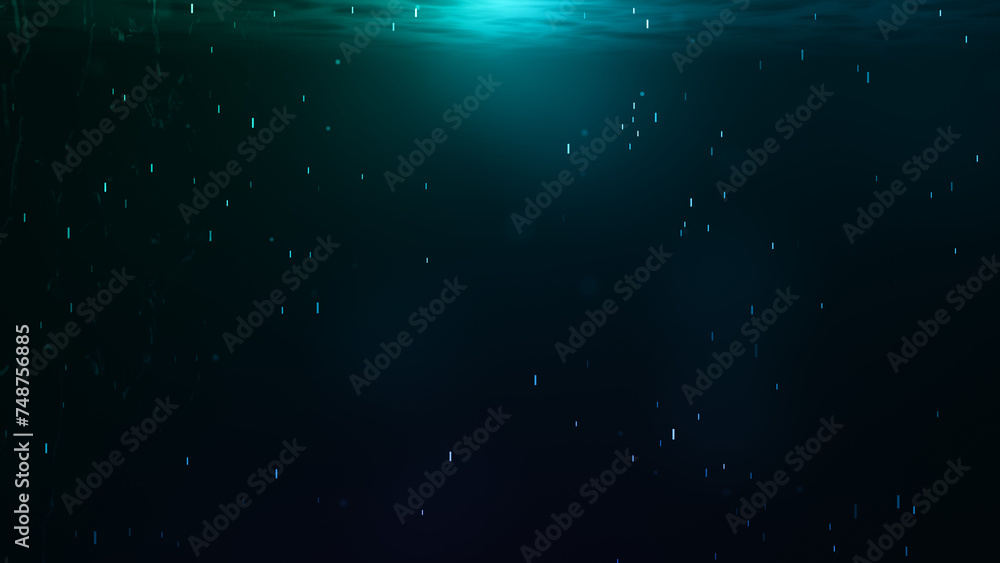 Obraz premium 黒の背景、粒子、キラキラ、壁紙、パーティクル、光、光の粒、水中、幻想的、粒、火花