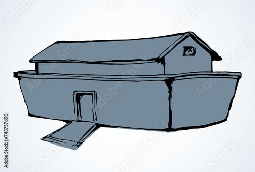 Biblical Noah's Ark. Vector drawing