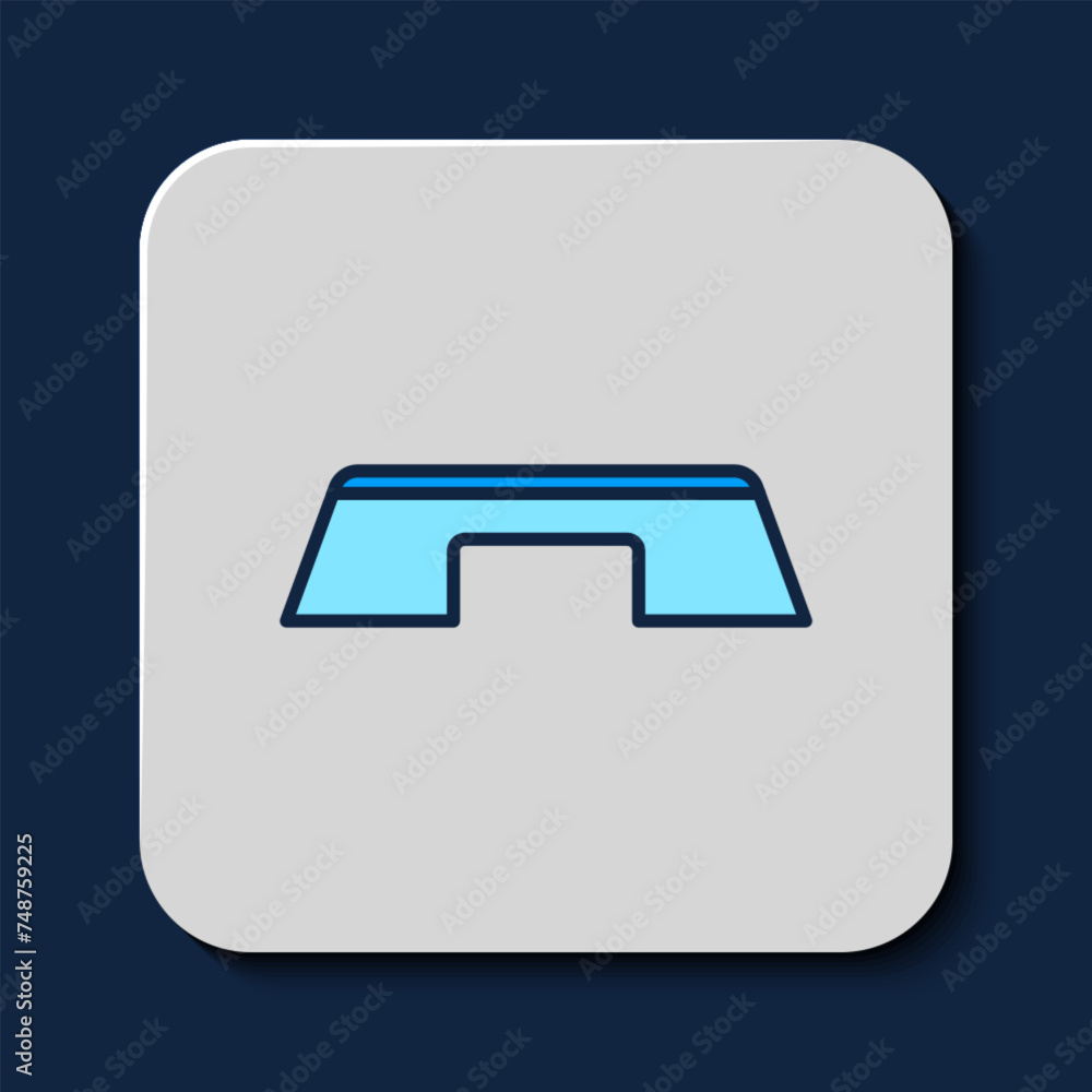 Filled outline Step platform icon isolated on blue background. Vector Filled outline Step platform icon isolated on blue background. Vector