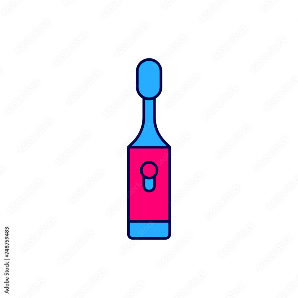 Filled outline Electric toothbrush icon isolated on white background. Vector Filled outline Electric toothbrush icon isolated on white background. Vector