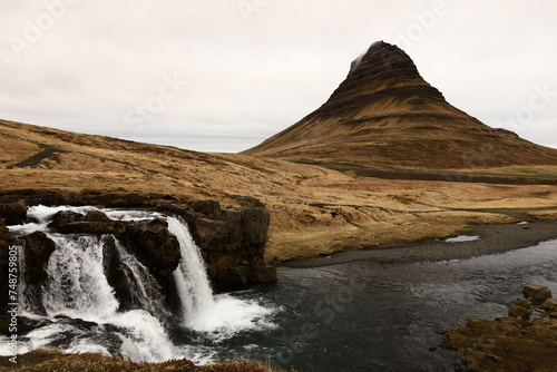 Kirkjufellsfossar is a waterfall in West Iceland on the Snæfellsnes peninsula