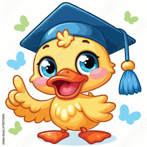 cute duck vactor on white background.