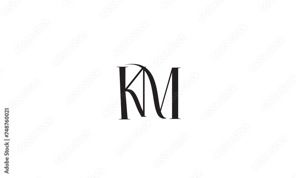 Fototapeta premium KM, MK, K, M Abstract Letters Logo Monogram