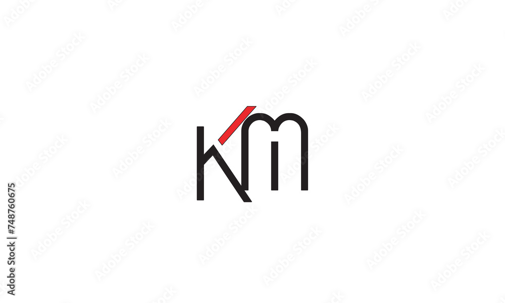 KM, MK, K, M Abstract Letters Logo Monogram KM, MK, K, M Abstract Letters Logo Monogram