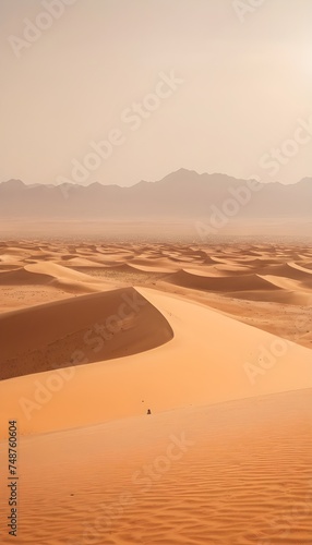 sand dunes in the saara desert generative ai photo