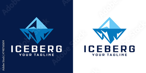 abstract logo design of iceberg, himalaya peak, winter