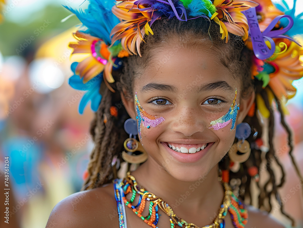 A young girl smiles at a youth festival A young girl smiles at a youth festival
