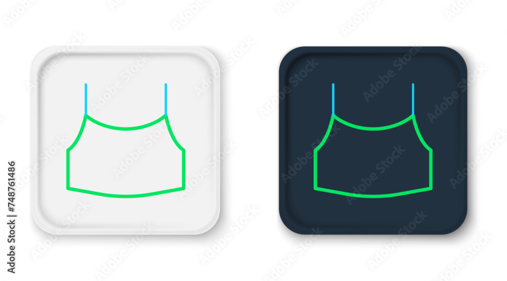 Line Female crop top icon isolated on white background. Undershirt. Colorful outline concept. Vector