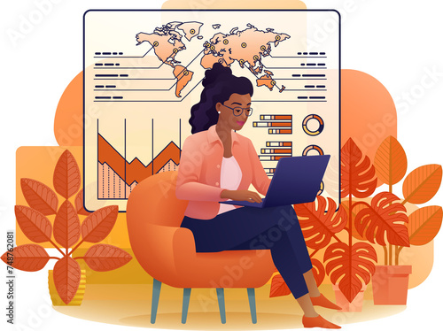 Woman Laptop Market Stock F...
