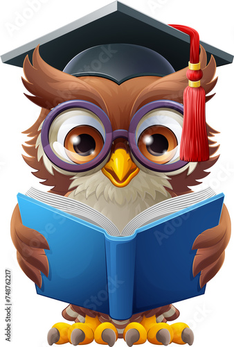 Wise Owl Cartoon Cute Profe...