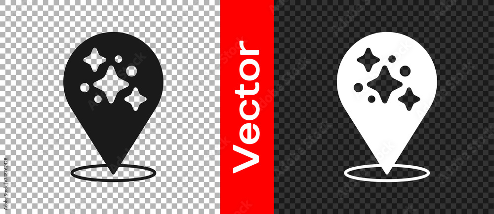 Black Home cleaning service concept icon isolated on transparent background. Building and house. Vector Black Home cleaning service concept icon isolated on transparent background. Building and house. Vector