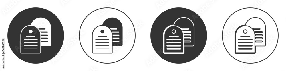 Black Holy bible book icon isolated on white background. Circle button. Vector Black Holy bible book icon isolated on white background. Circle button. Vector