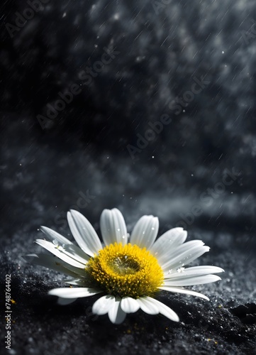 daisy flower in water