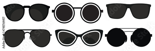 Sunglasses Icon Set | Sunglasses Vector Illustration Logo | Dark Glasses Icons Isolated Collection. Vector illustration. EPS 10 photo