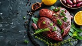 Healthy foods for healthy liver Concept of liver. Generative Ai