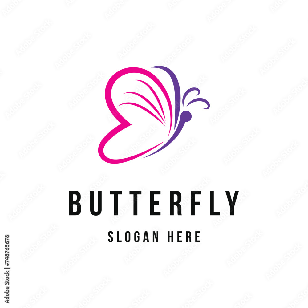 Butterfly logo design concept idea for company business beauty fashion 