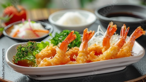 Savoring the Light, Crisp Flavors of Seafood and Vegetable Tempura with Traditional Accoutrements