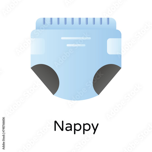 Baby diaper, premium icon of baby nappy in modern style
