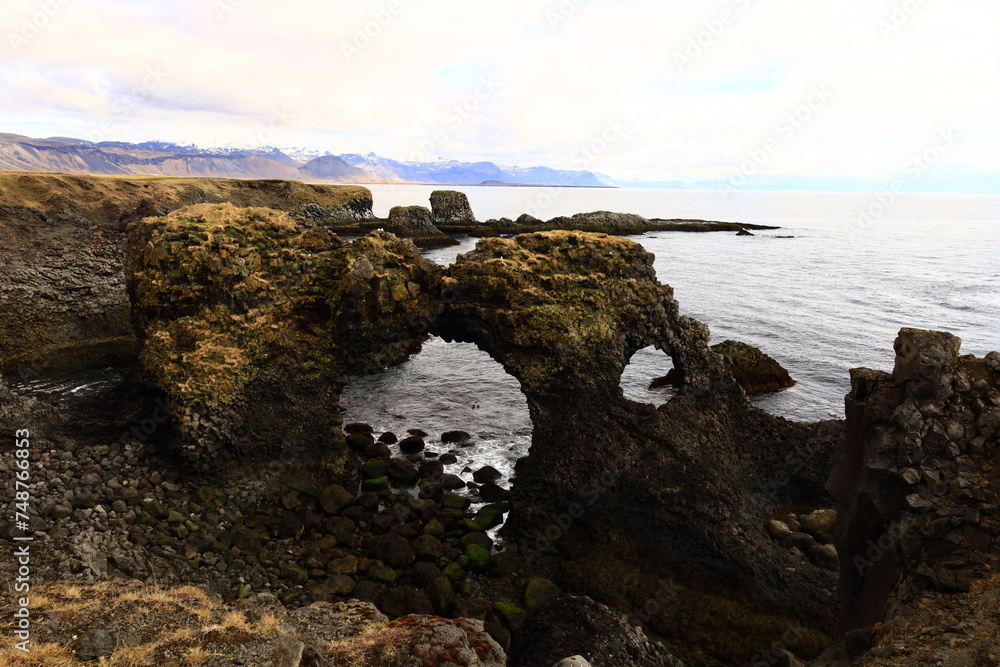 View on the Stone Bridge in the Snæfellsnes Peninsula, Iceland