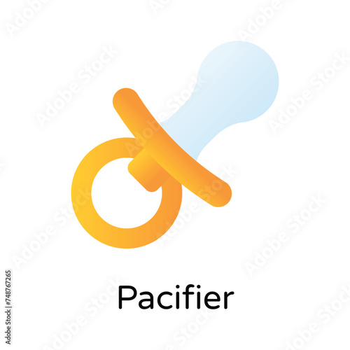 Grab this beautifully designed icon of pacifier, nipple vector design