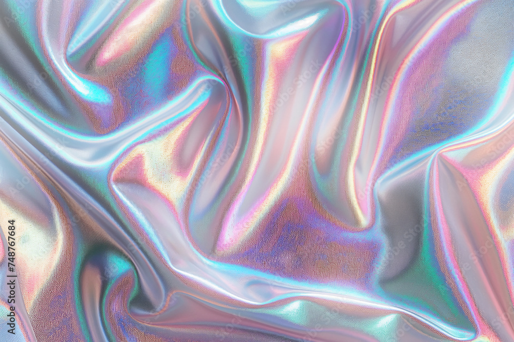 Holographic texture that embodies the essence of minimalism, using a palette of iridescent colors