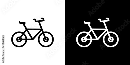 Bicycle Line Icon on White Background for web.