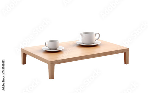 Wooden Coffee Table Isolated on Transparent Background