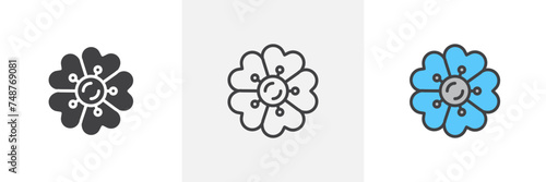 Wild Rose Isolated Line Icon Style Design. Simple Vector Illustration