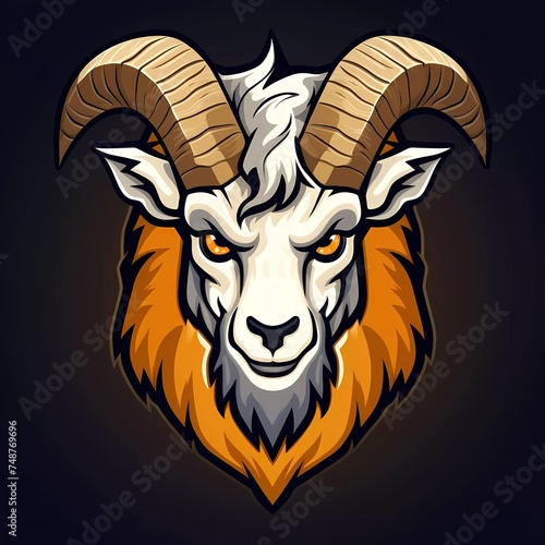 Goat head mascot vector with logo illustration. generative ai