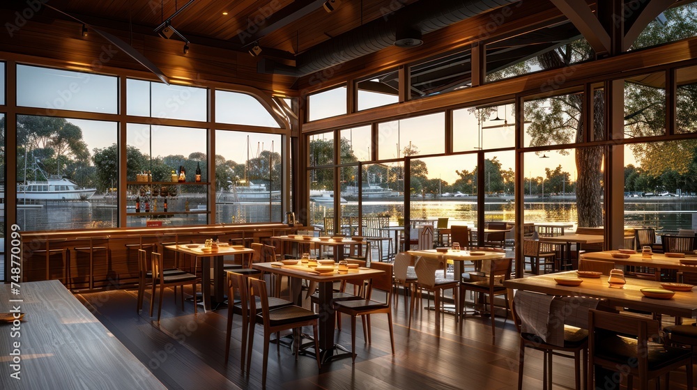 Fototapeta premium Dine in Elegance - Exploring the Luxurious Setting and Fine Dining at Premier Restaurant