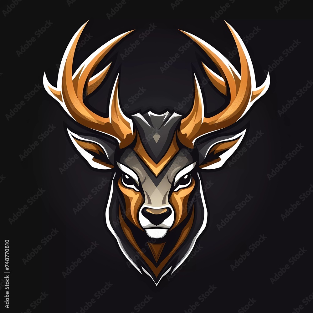Deer head mascot vector with logo illustration.generative ai Deer head mascot vector with logo illustration.generative ai